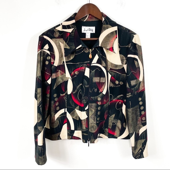 Joseph Ribkoff Art Deco Zip Front Jacket - Picture 3 of 7